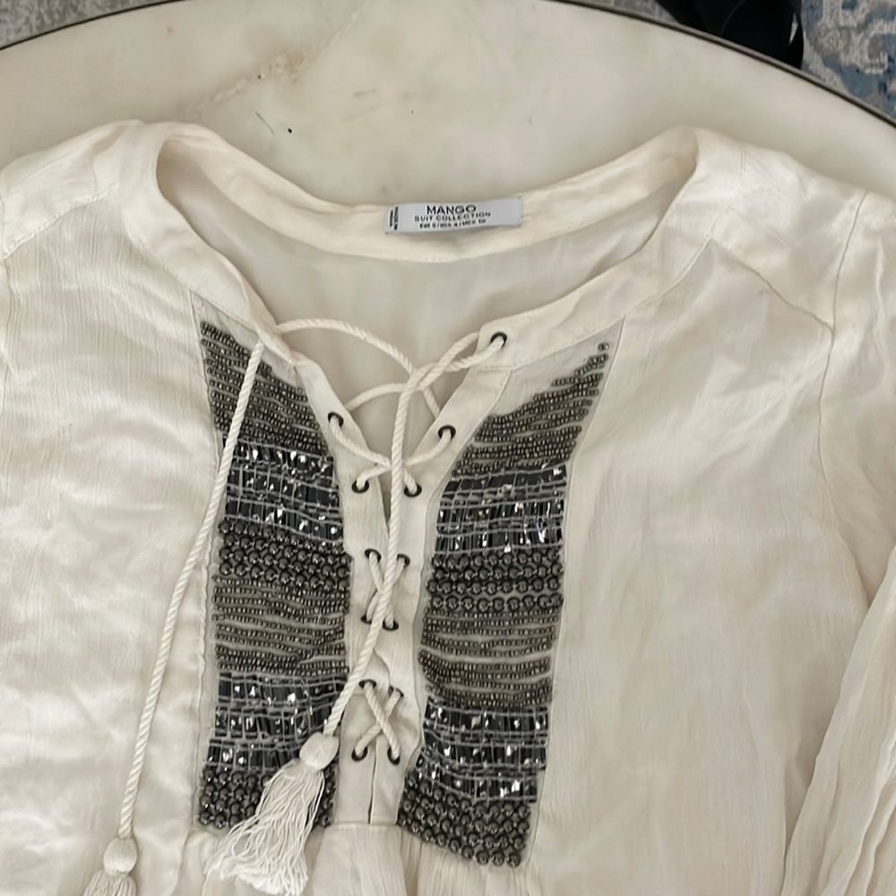 Off white Mango long sleeve dress Size small